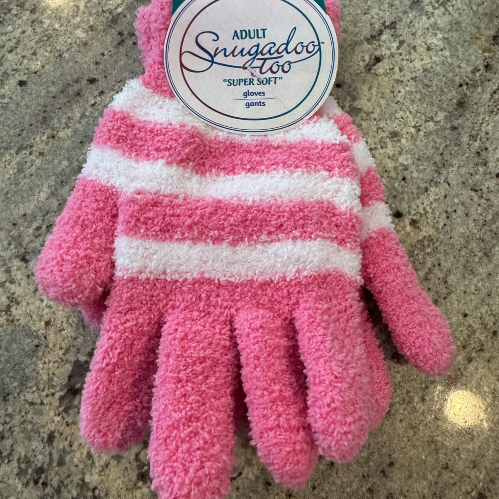 Pink and White Adult Gloves